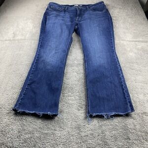 Lee Regular Fit Boot Cut Mid Rise Jeans Womens 16P Blue Medium Wash Raw Hem